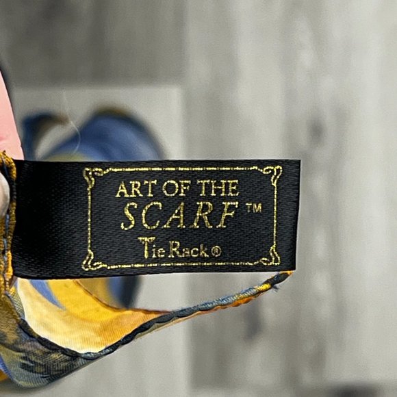 Women's Art Of The Scarf Tie Rack Vintage Made in Italy Flowers Pocket Square - Picture 4 of 5